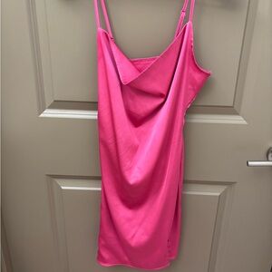 Pink Satin Slip Dress